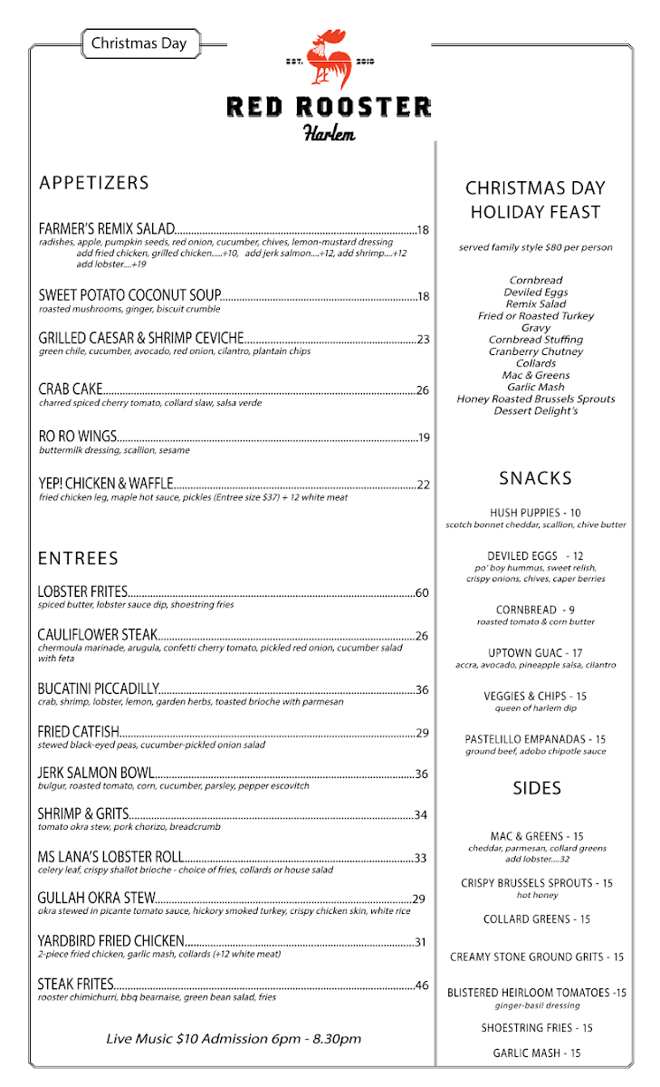 Red Rooster Harlem Menu - Image 3