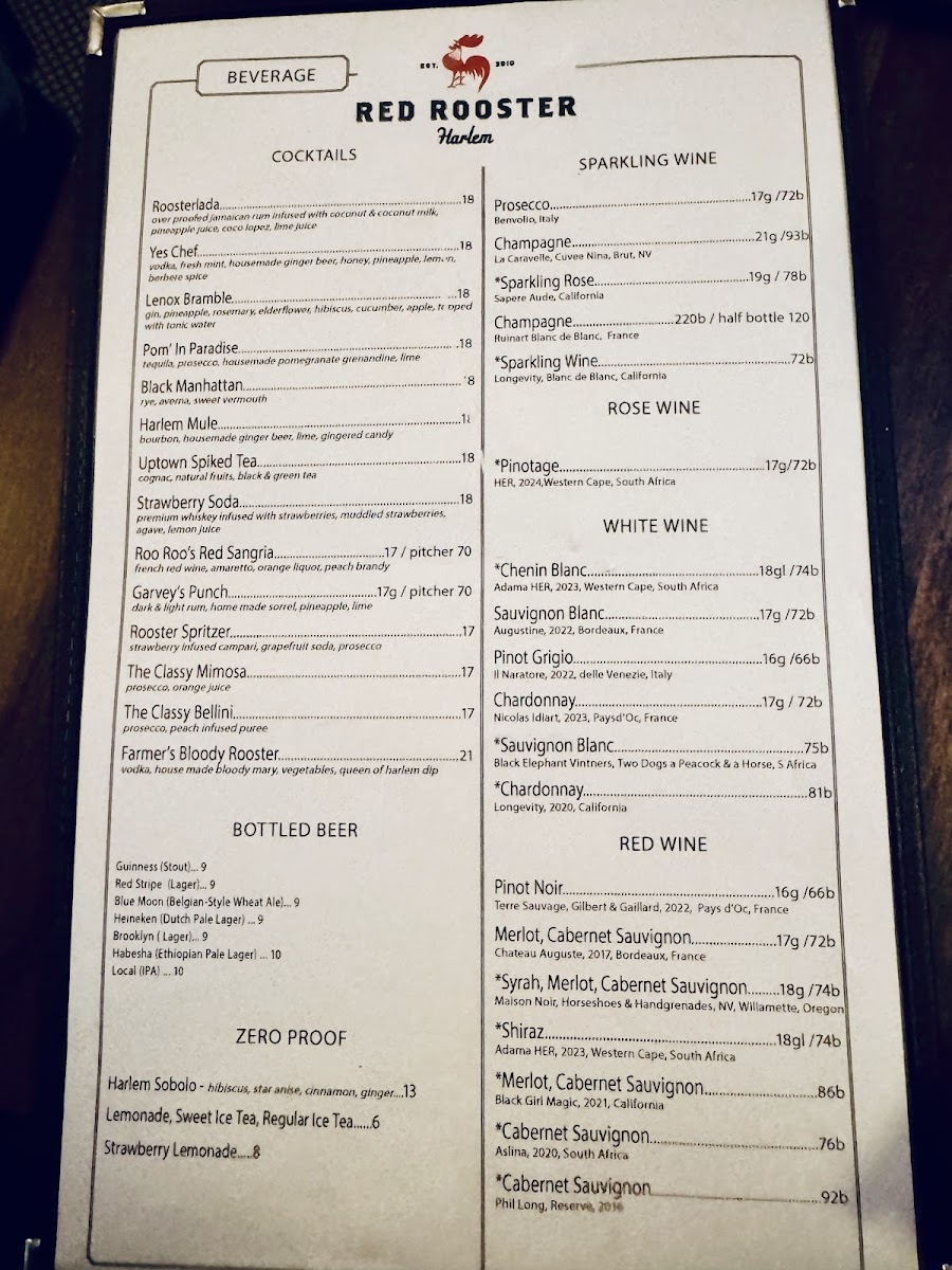 Red Rooster Harlem Menu - Image 5